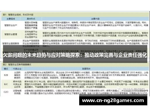 欠薪问题的未来趋势与应对策略探索：推动政策完善与企业责任强化
